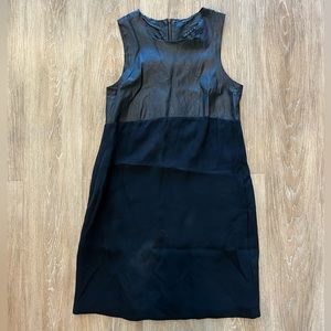Leather + Silk Theory Dress